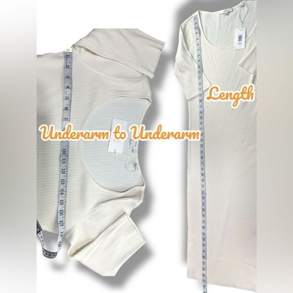 Vince | Ribbed Elbow Sleeve Scoop Neck MIDI Dress Size L - Picture 12 of 14